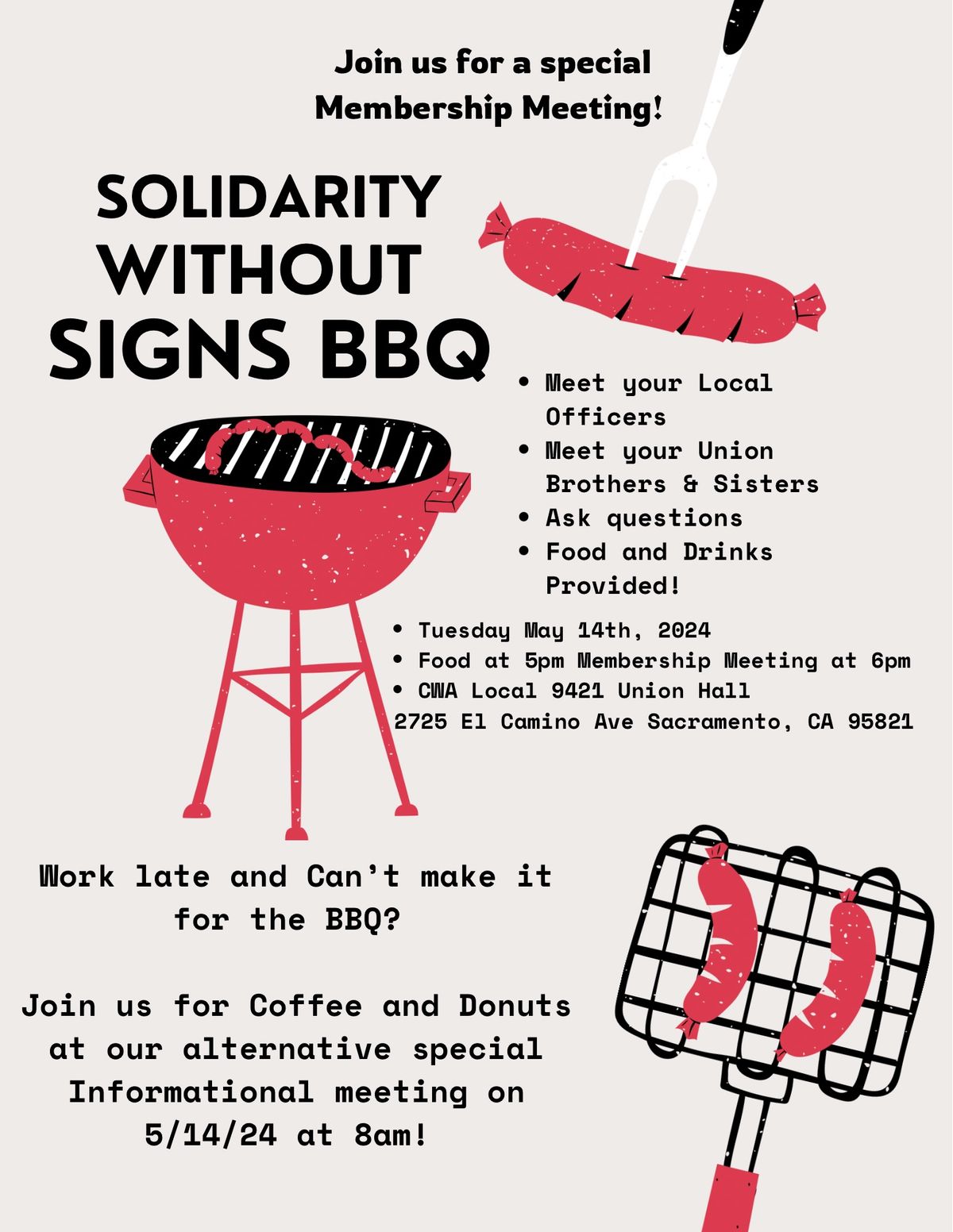 Solidarity Without Sign BBQ and Membership Meeting