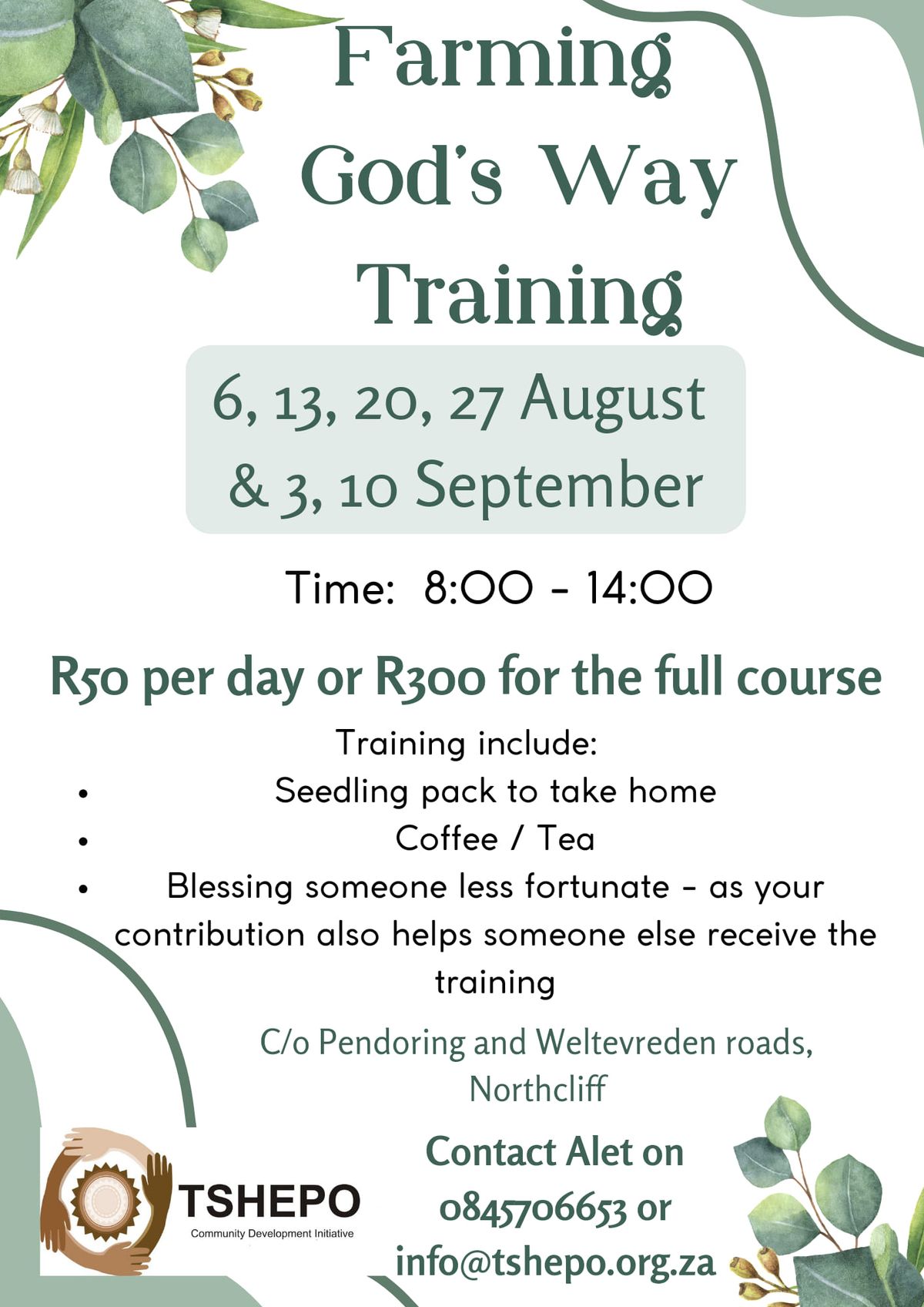 Farming God's way training August \/ September 