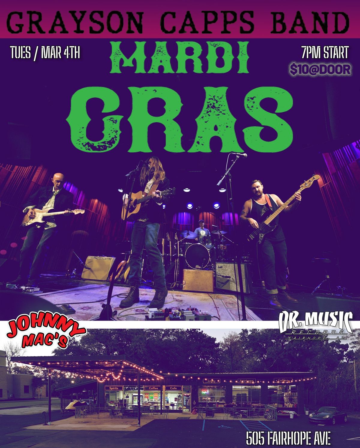 Grayson Capps Band live at Johnny Mac's on Fat Tuesday