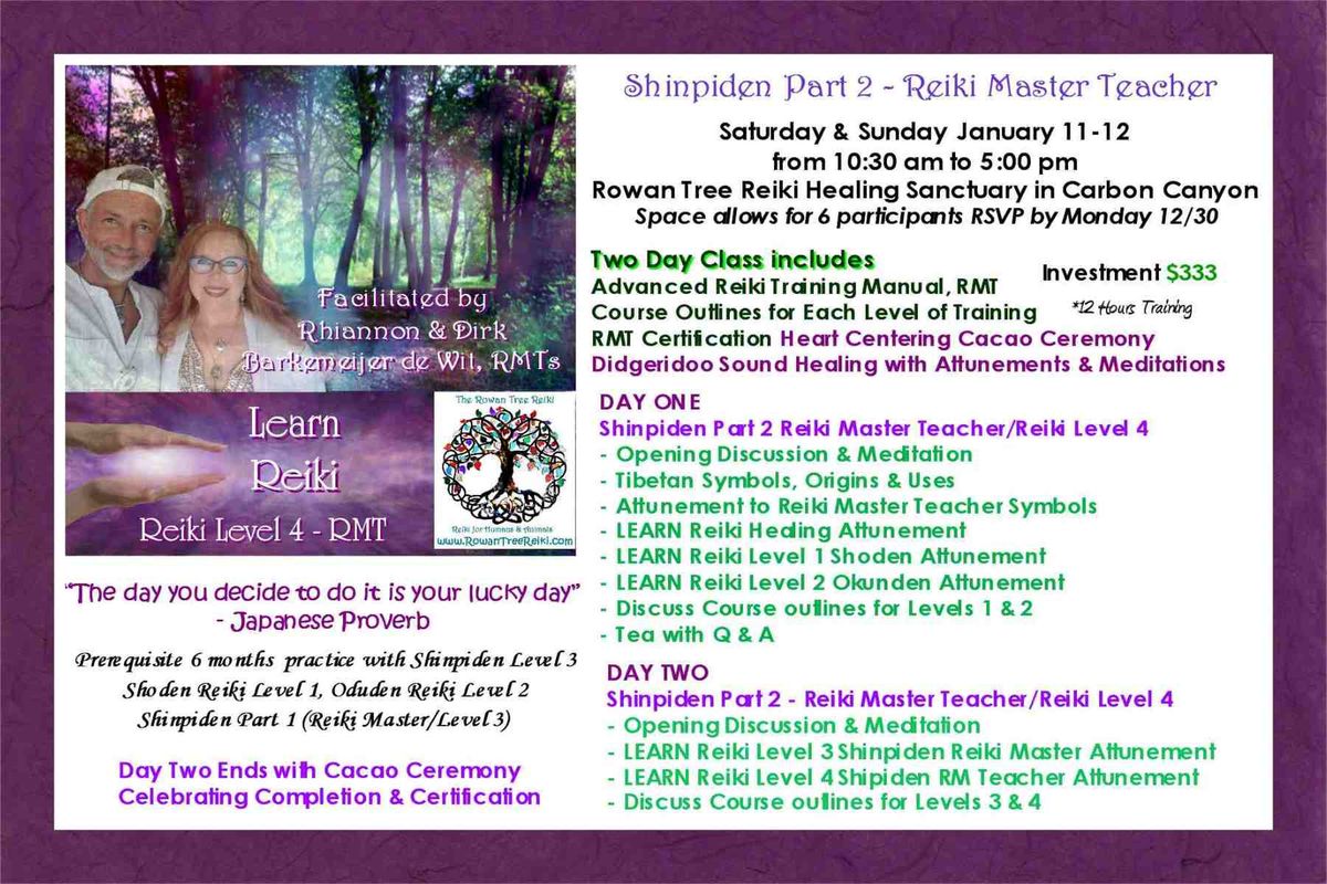 Reiki Level 4 - Reiki Master Teacher Training