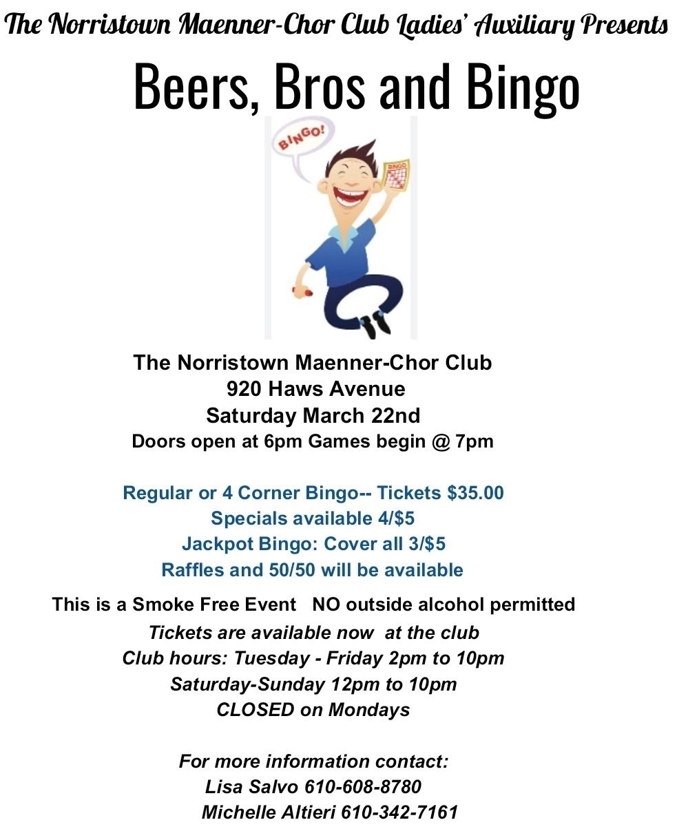 BEERS, BROS & BINGO! \u201cMEN\u2019S THEMED BINGO\u201d