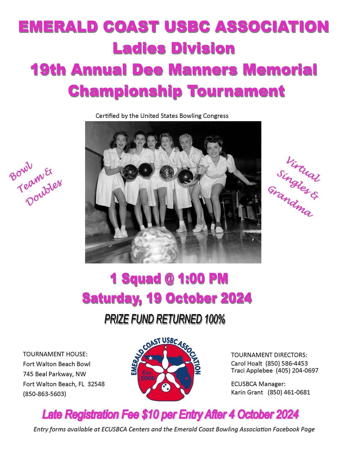 19th Annual Dee Manners Memorial Championship Tournament