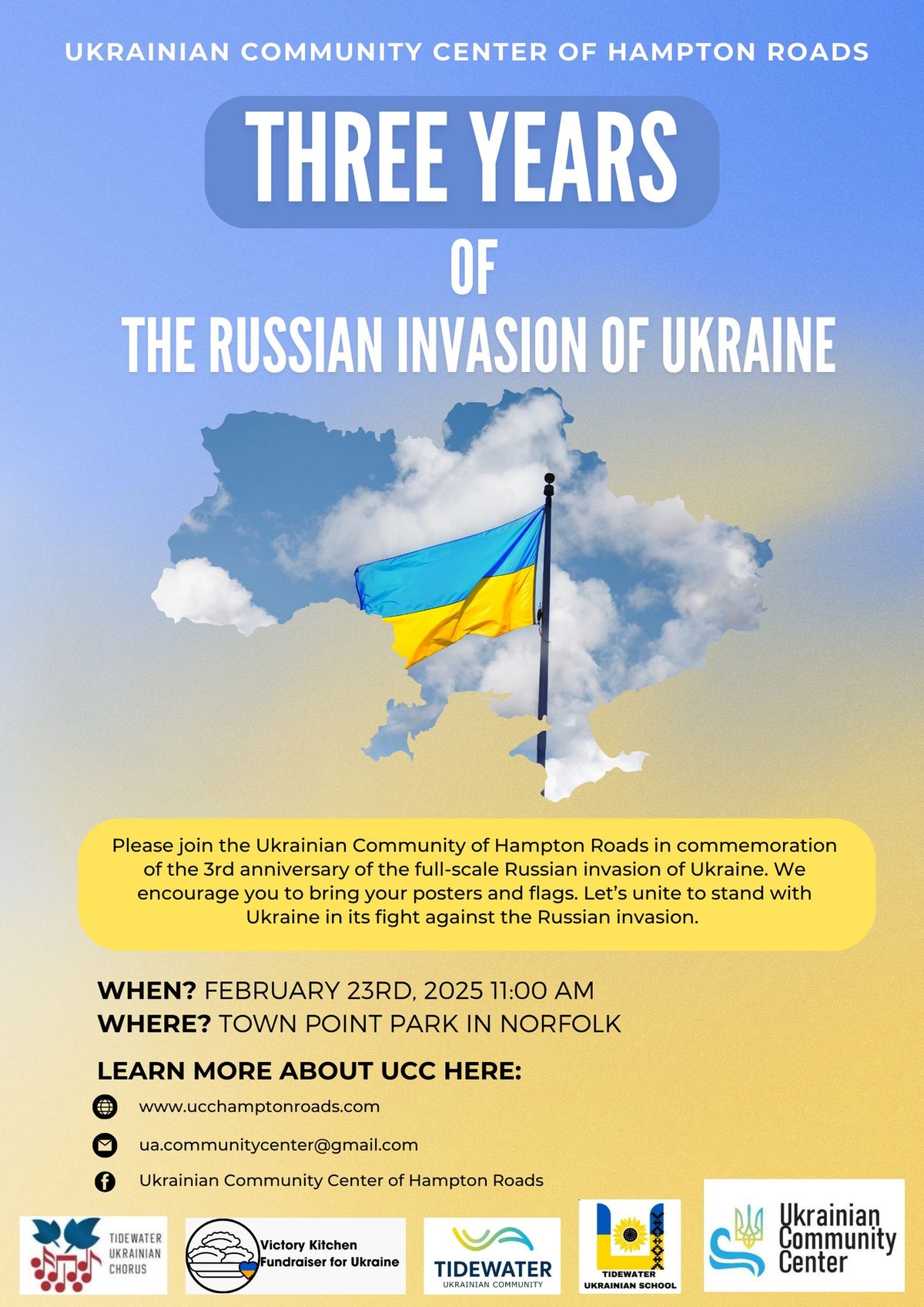 Three Years of the Russian Invasion of Ukraine - Commemoration Event in Norfolk 