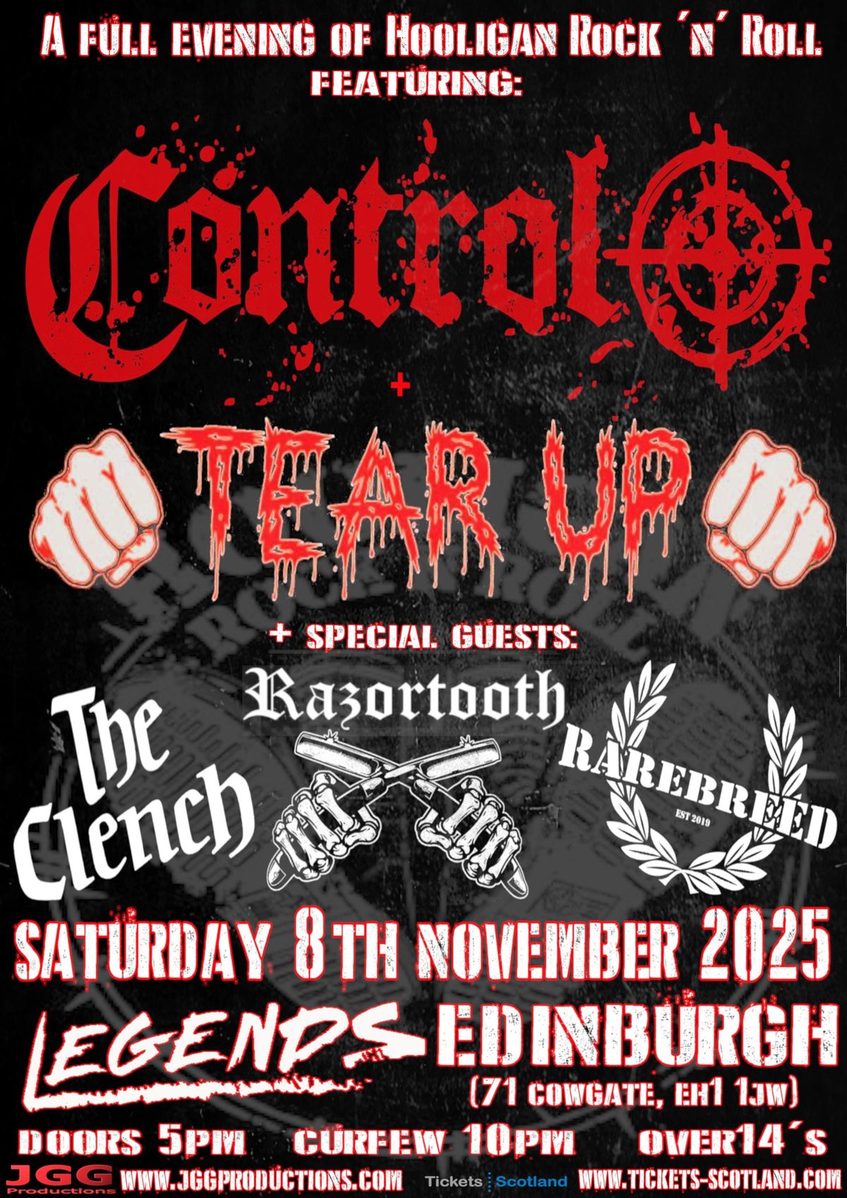 Control + Tear Up w: The Clench, Razortooth, Rare Breed 