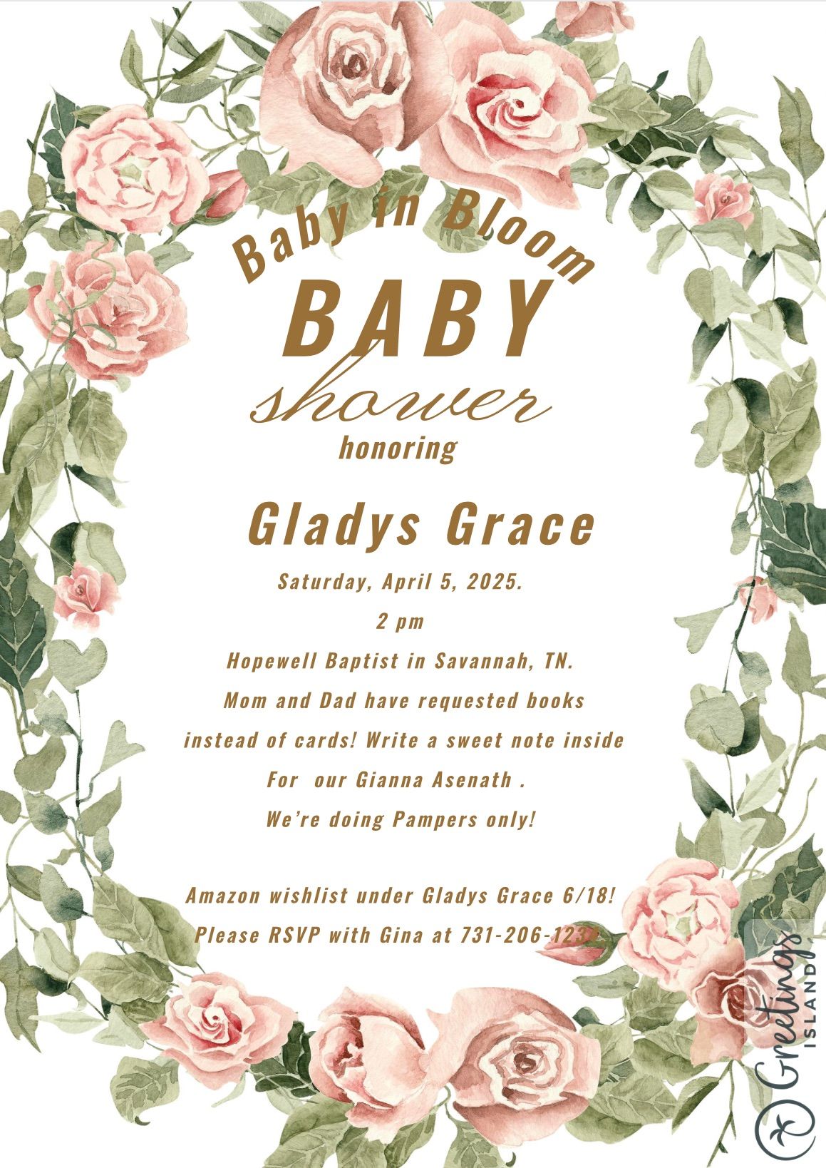 Baby in Bloom shower for Gladys Grace. 