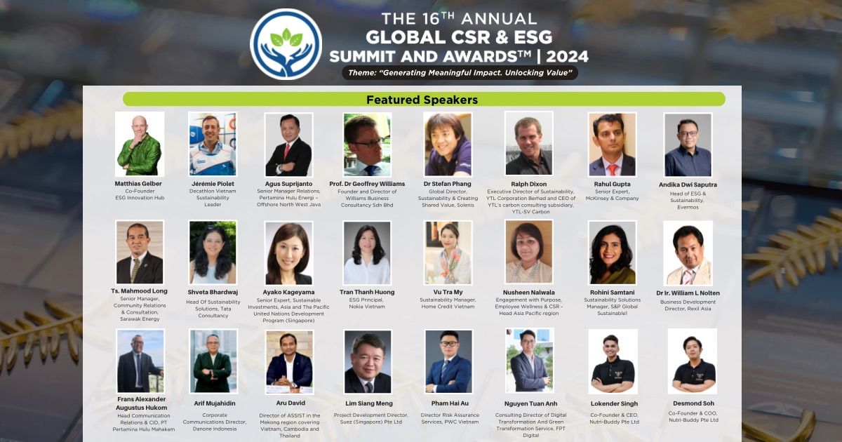 The 16th Annual Global CSR & ESG Summit And Awards\u2122 2024