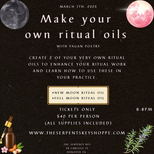 Craft Your Own Ritual Oil Workshop