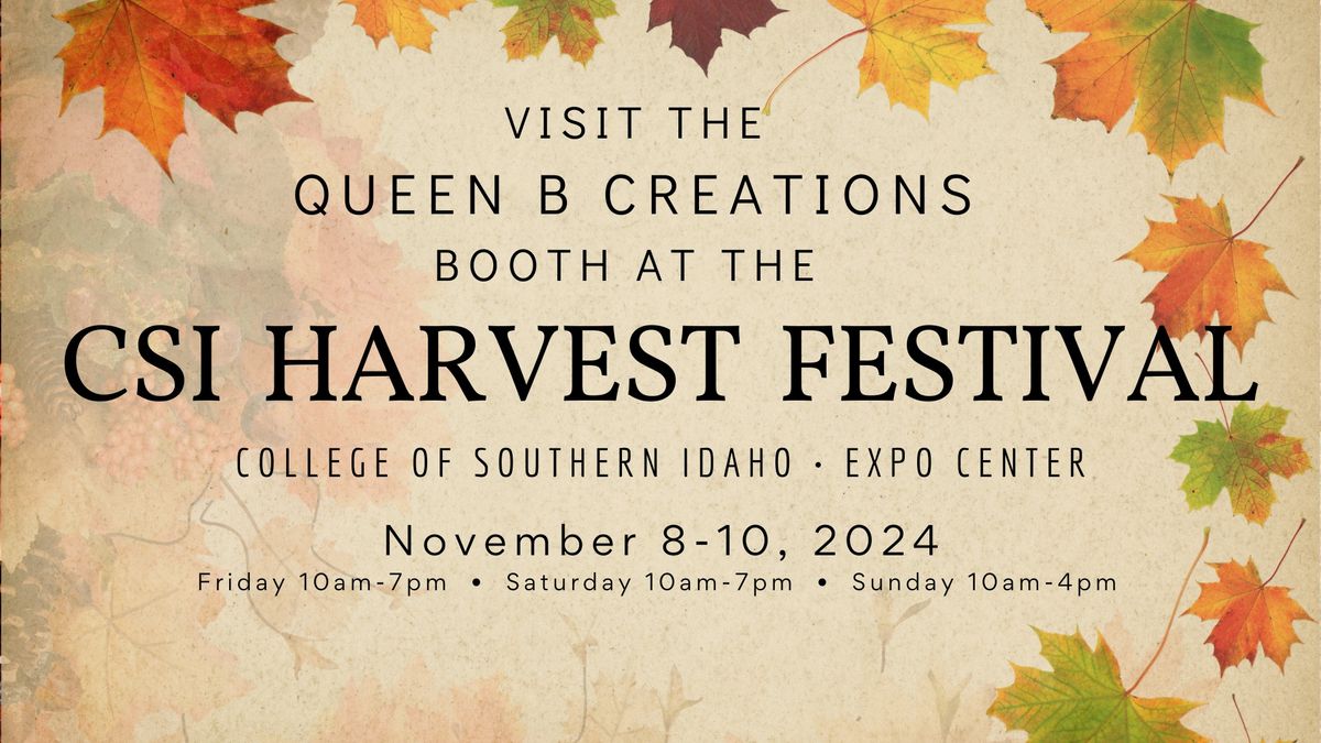 Queen B Creations booth at the CSI Harvest Festival