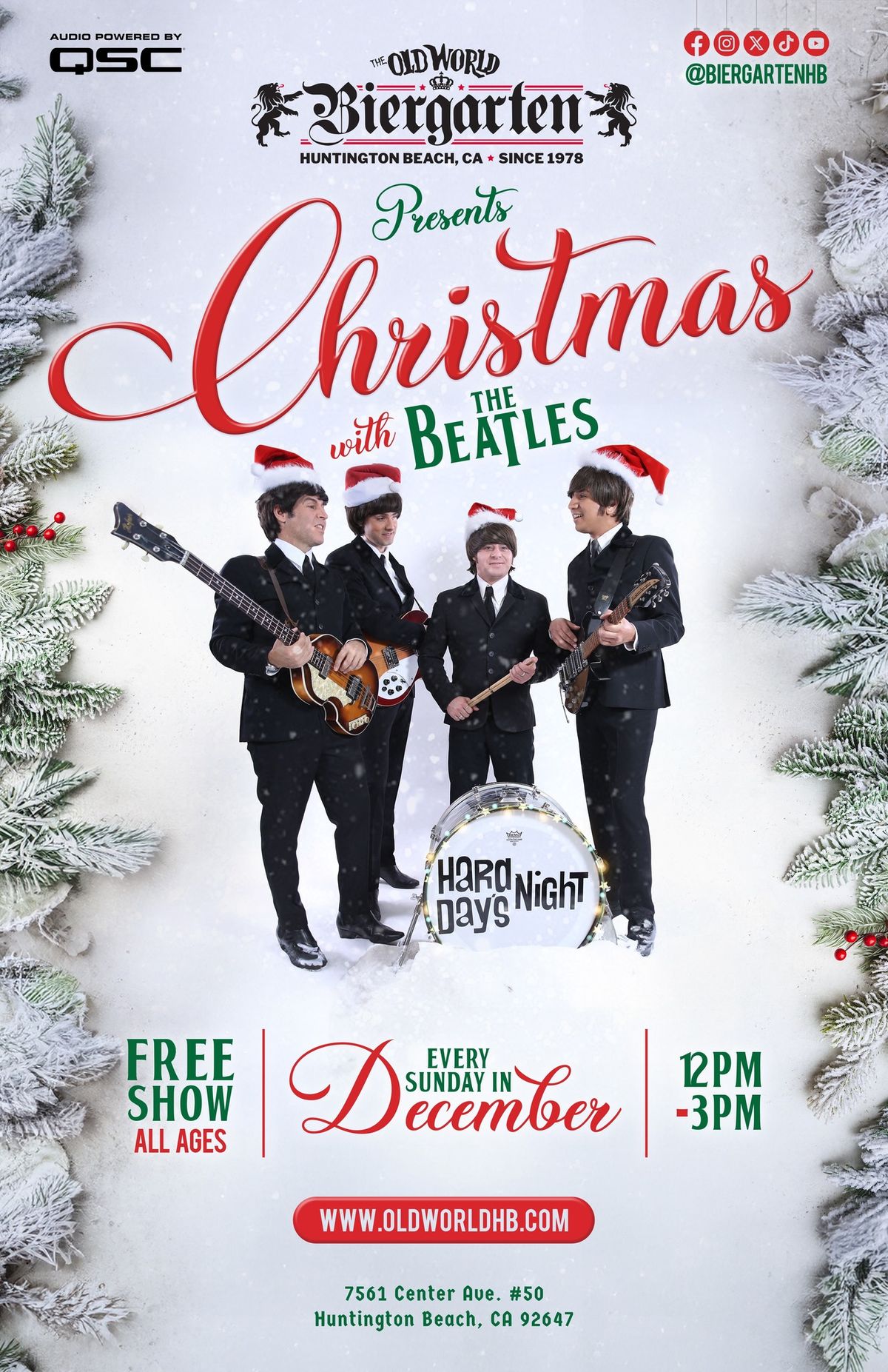 HARD DAYS NIGHT LIVE \u2013 CHRISTMAS with the BEATLES (Free Show)