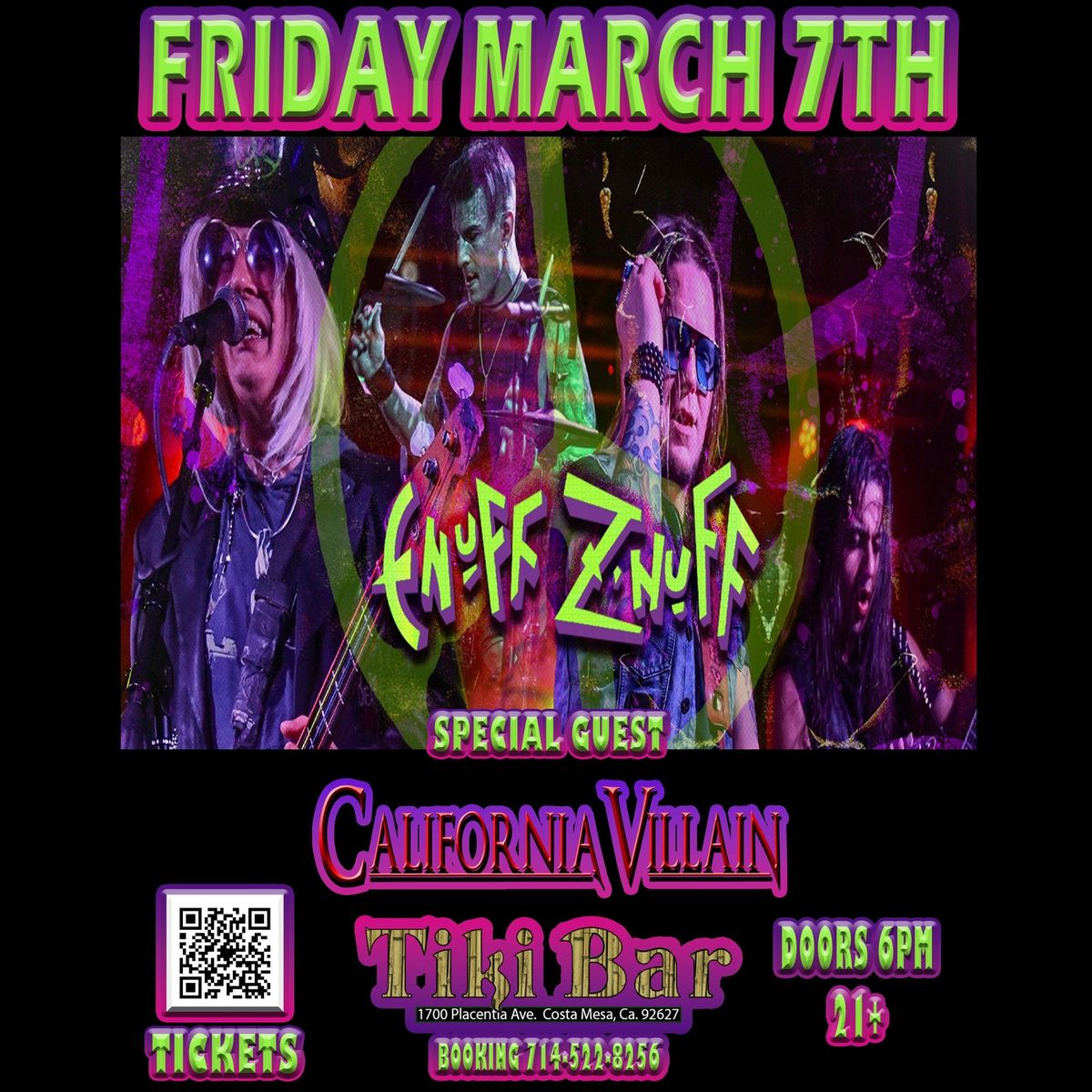 ENUFF Z NUFF + CALIFORNIA VILLAIN - AT THE TIKI BAR Costa Mesa