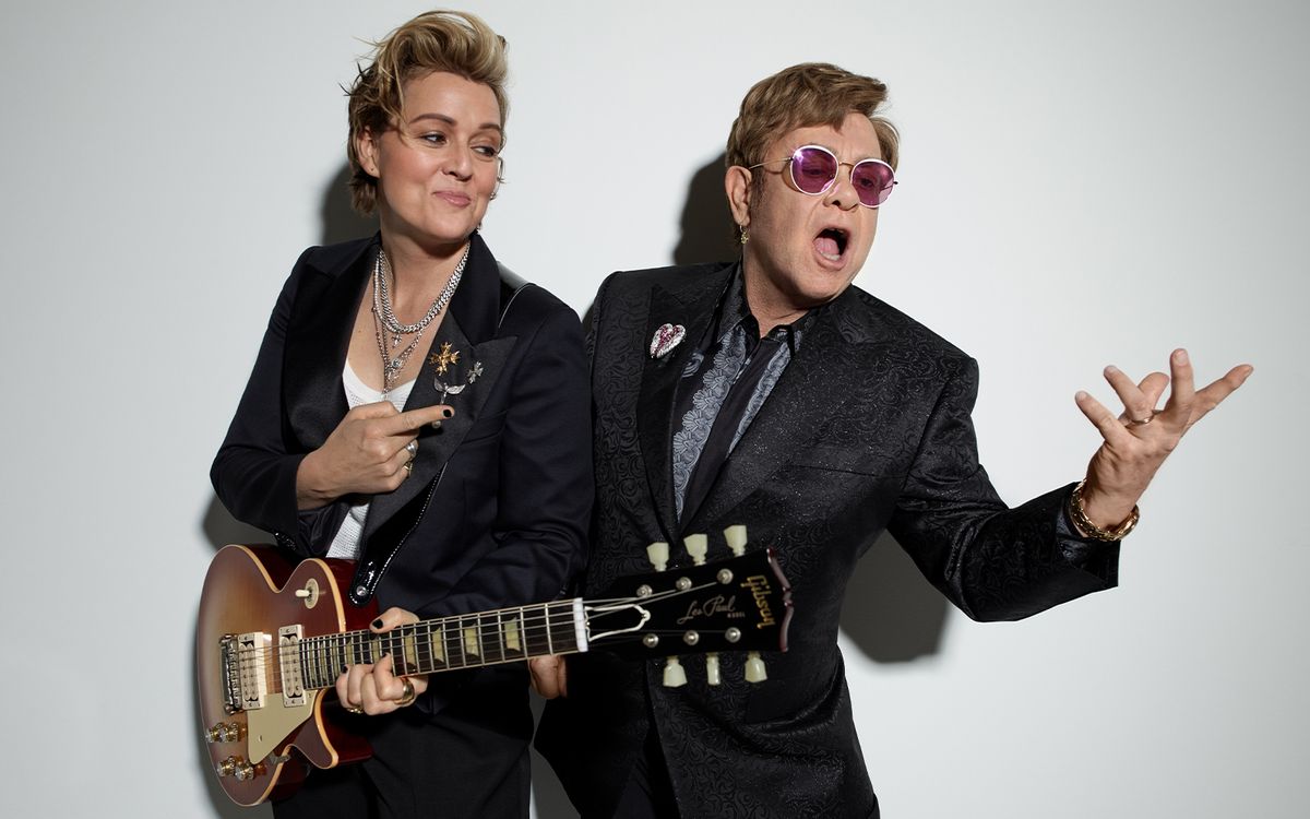 Elton John and Brandi Carlile at London Palladium