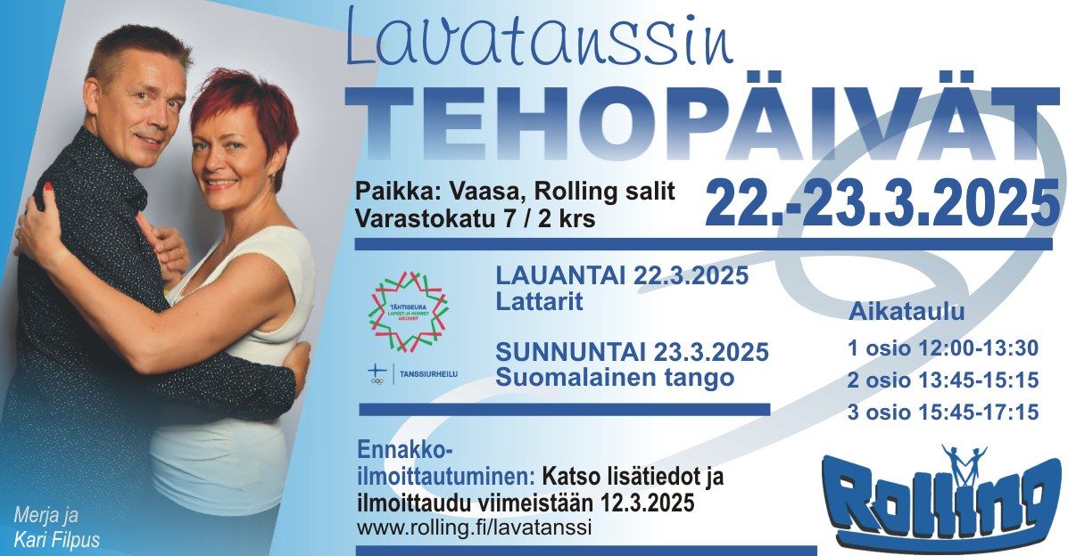 Lavatanssin tehop\u00e4iv\u00e4t: Lattarit ja suomalainen tango