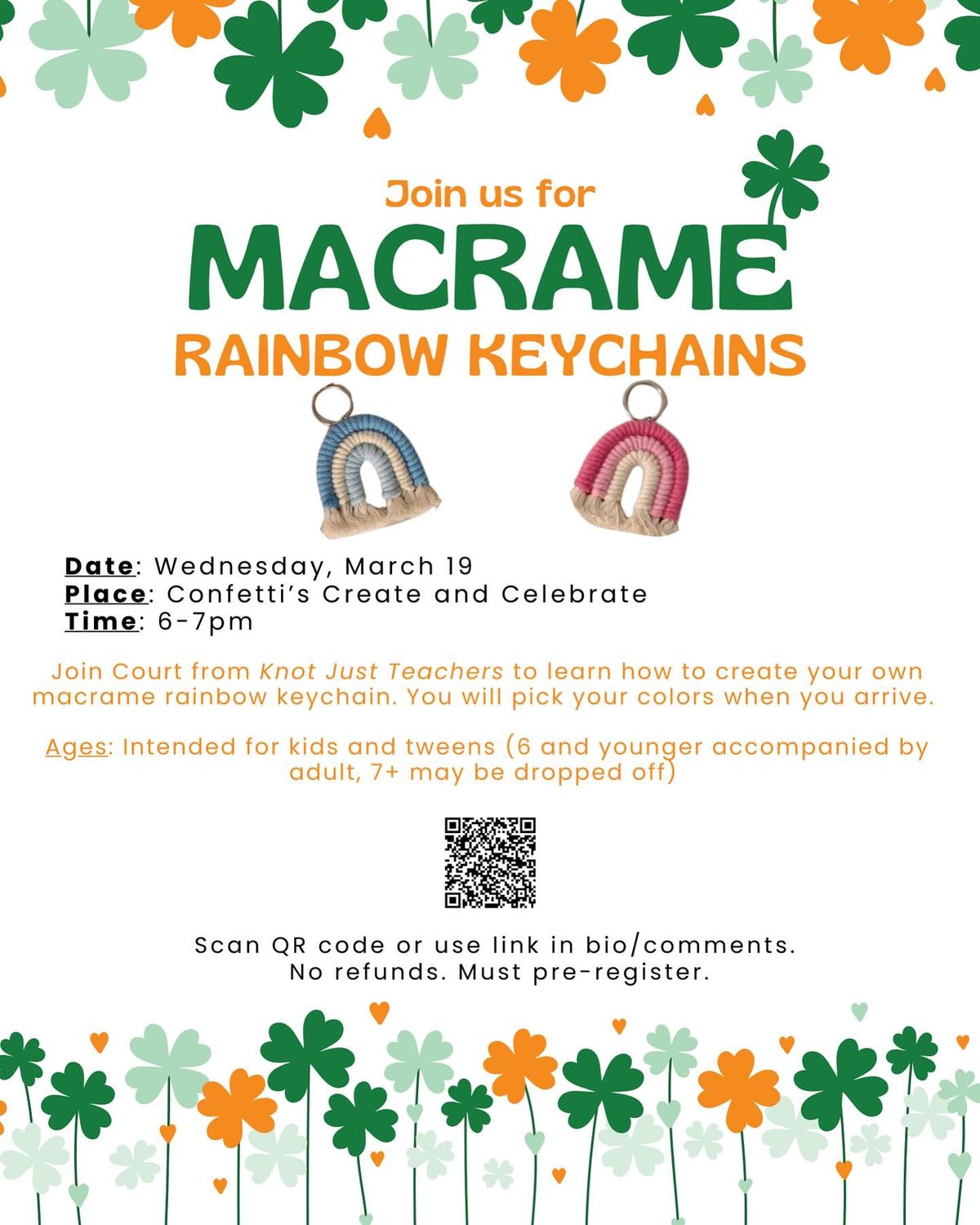 Macrame Rainbow Keychains