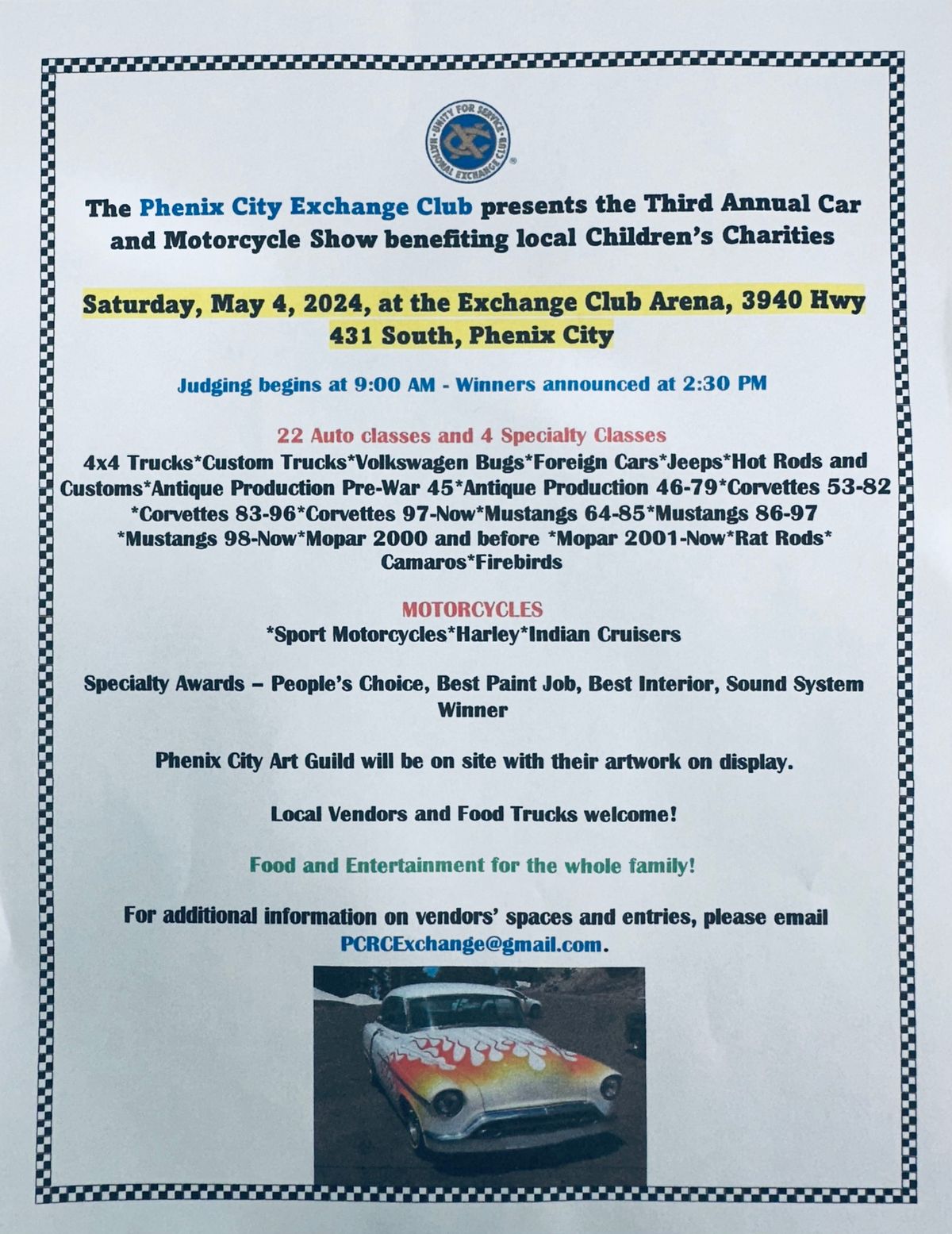 3rd Annual Exchange Club Car and Motorcycle Show