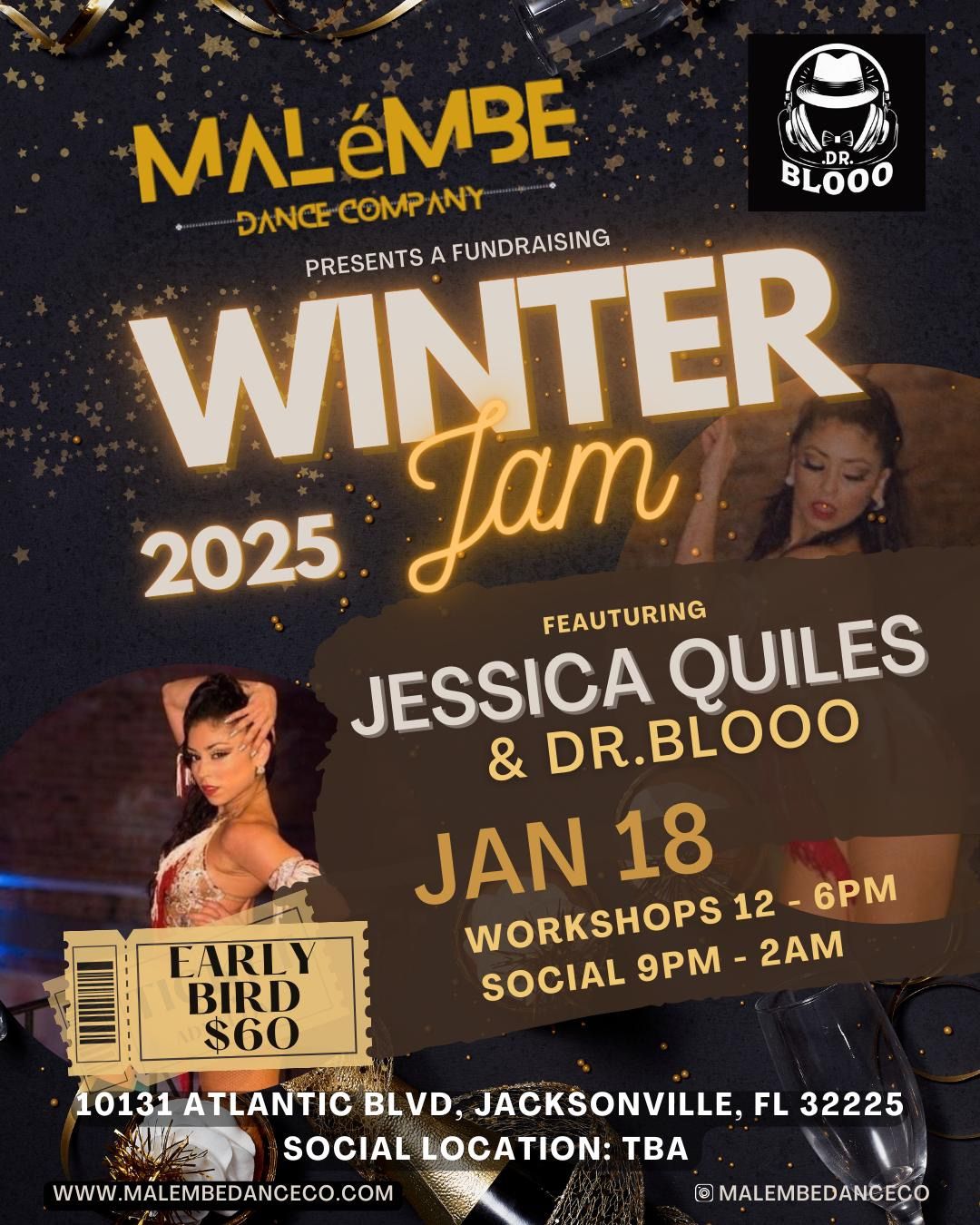 Mal\u00e9mbe Winter Jam Workshops and Latin Social Ft. Jessica Quiles