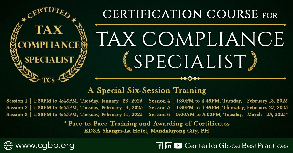 Be a CERTIFIED Tax Compliance Specialist (TCS\u00ae)!