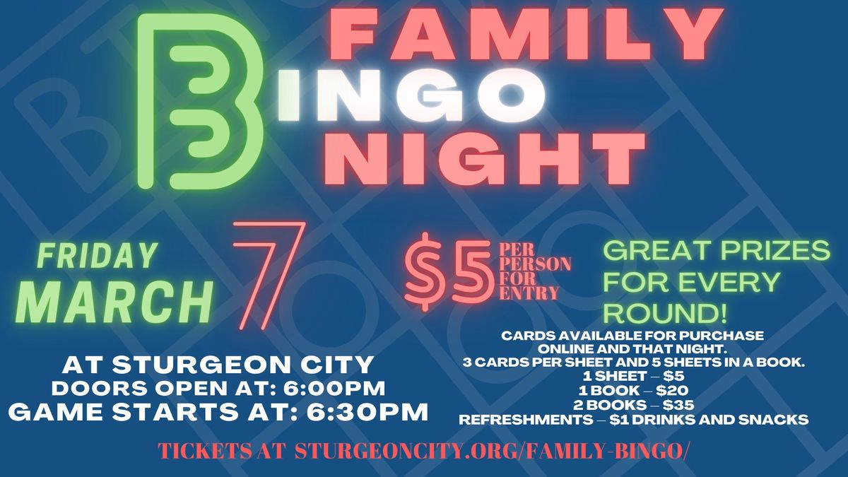 Sturgeon City's Spring Family Bingo Night