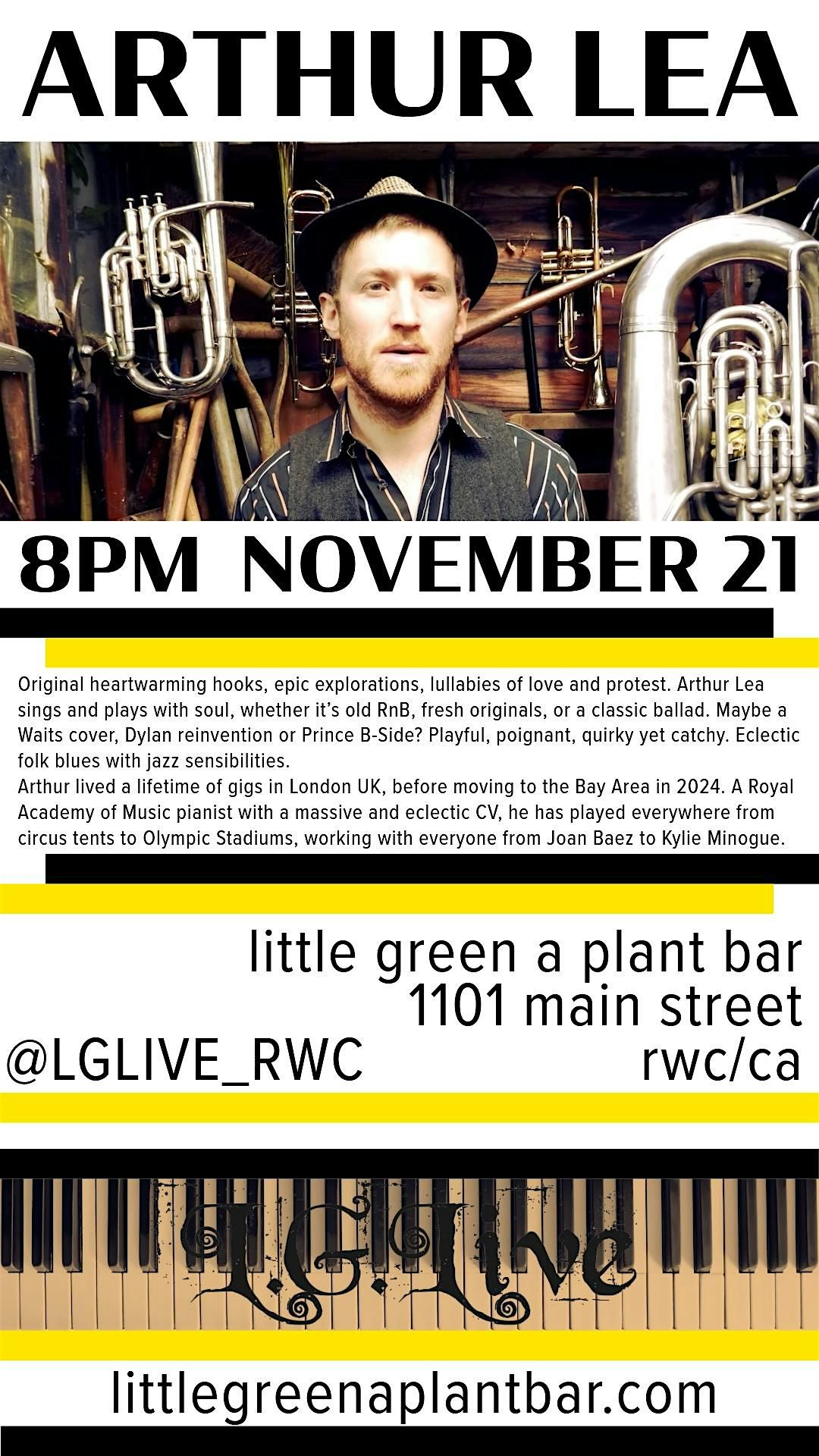 Arthur Lea @ LG Live RWC, Friday, 21 Nov 8pm