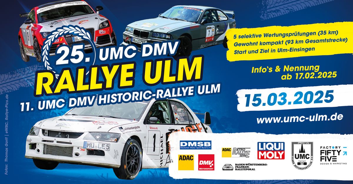 25. UMC DMV Rallye Ulm | 11. UMC DMV Historic-Rallye Ulm