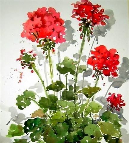 Watercolor Geranium- Sunday September 22nd - 2pm at 1459 Humboldt Rd. Chico