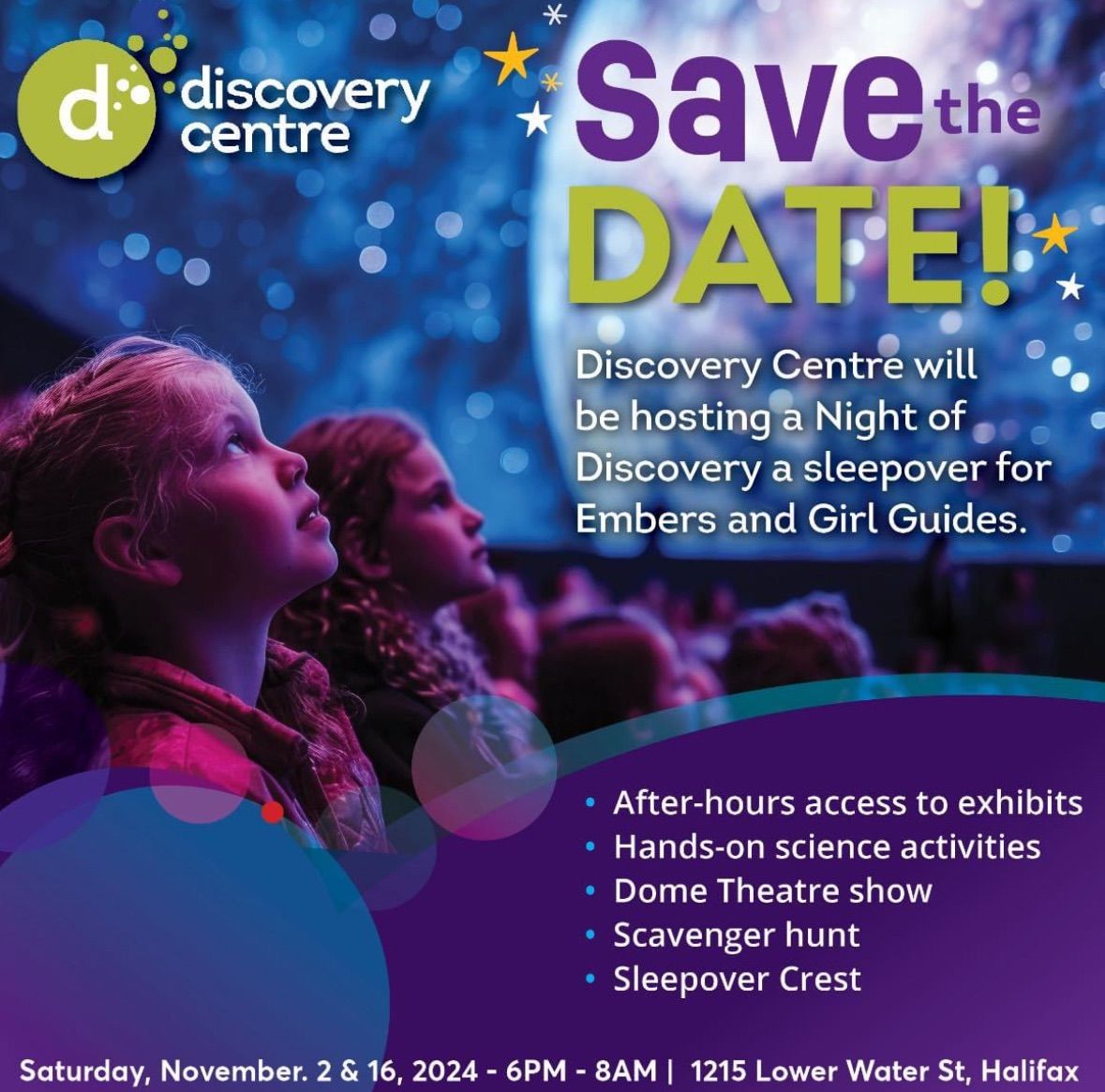 Discovery Centre Ember & Guide Sleepover