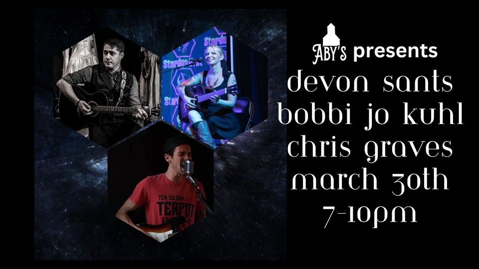 Devon Sants, Bobbi Jo Kuhl and Chris Graves live at Aby's
