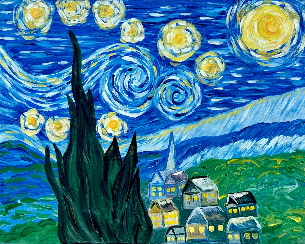 CAD Painting the Masters Starry Night PIZZA INCLUDED