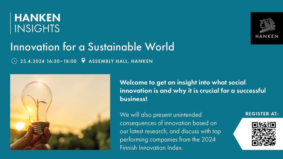 Hanken Insights \u2013 Innovation for a Sustainable World