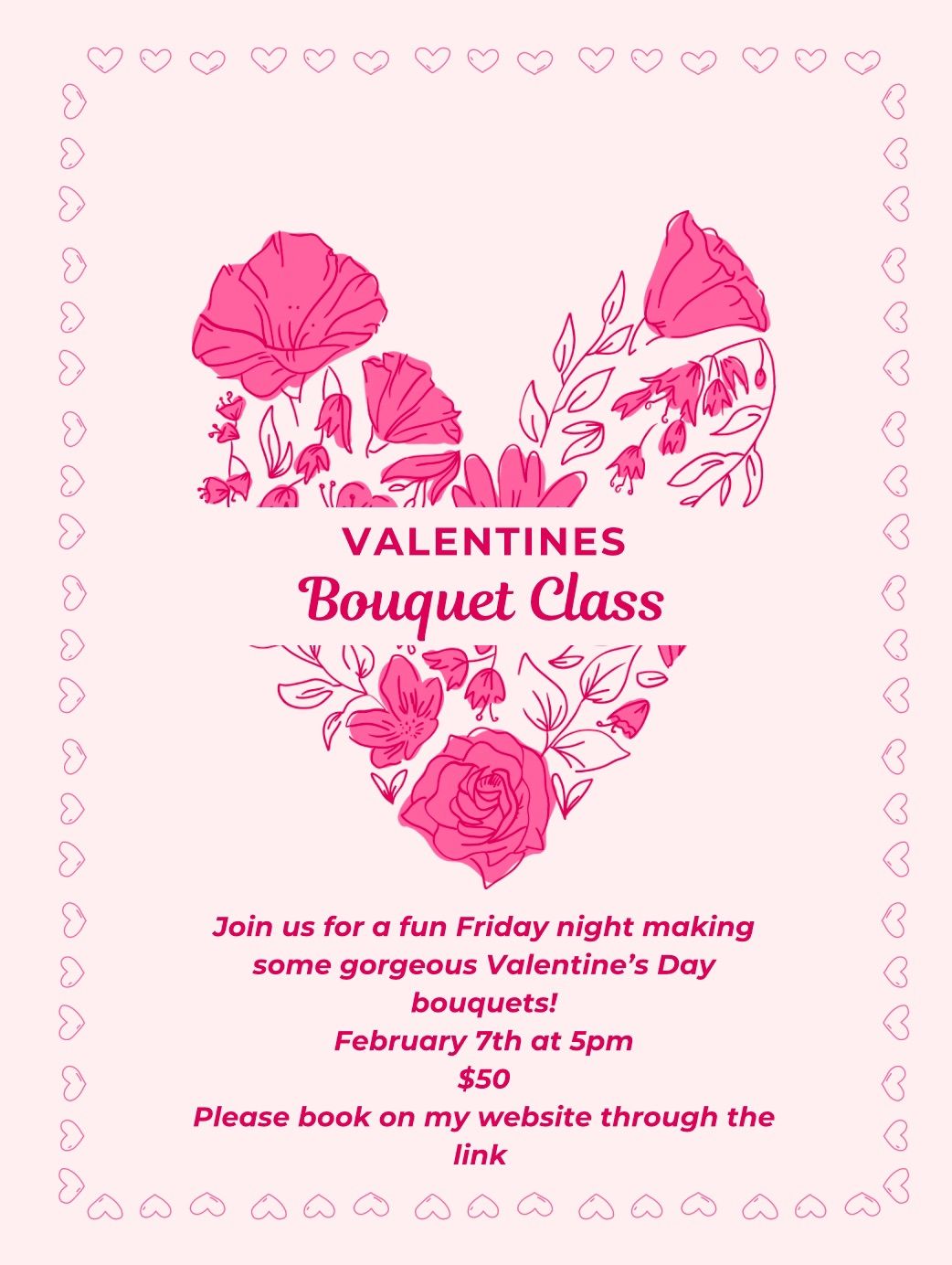 Valentine's Day Flower Arrangement Class