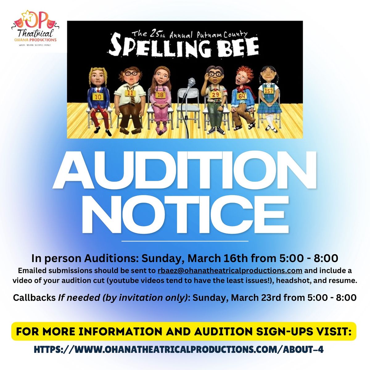 The 25th Annual Putnam Spelling Bee Auditions