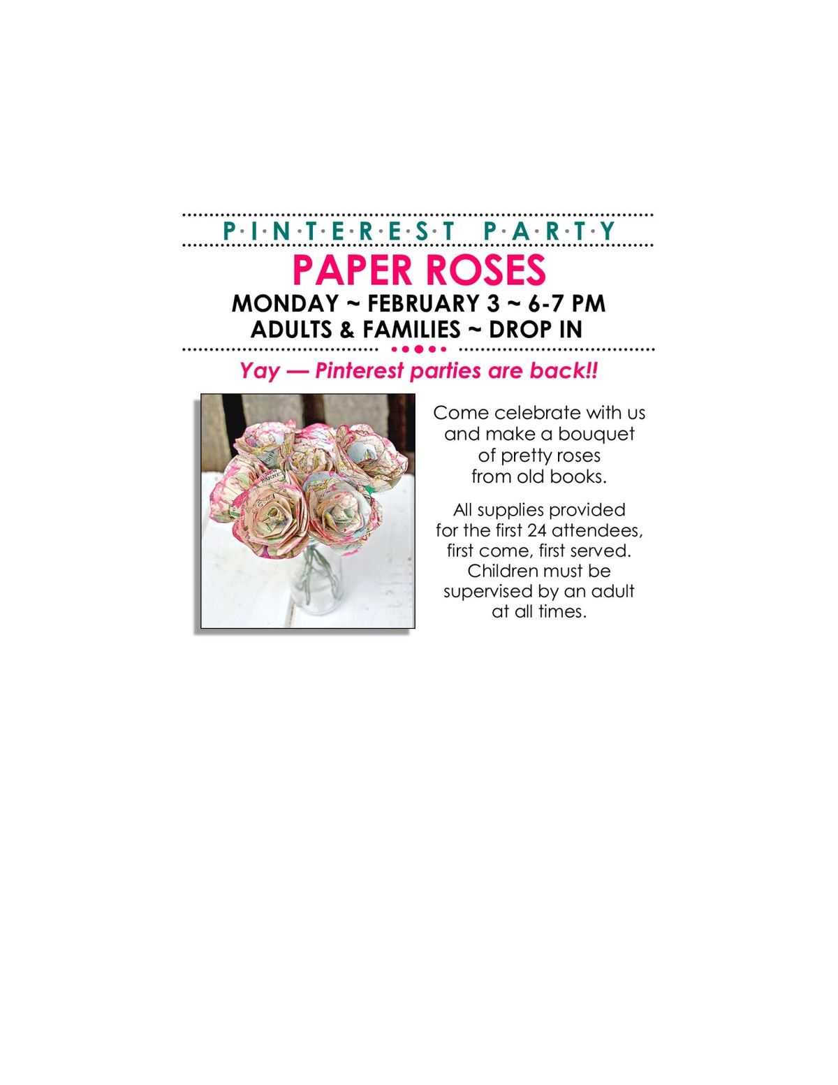 Pinterest Party: Paper Roses