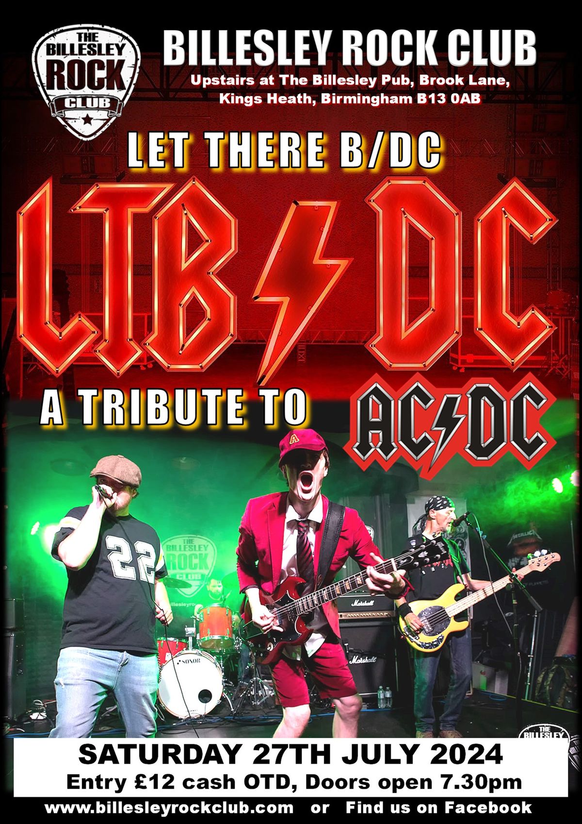 Let There B\/DC play Billesley Rock Club - \u00a312 OTD