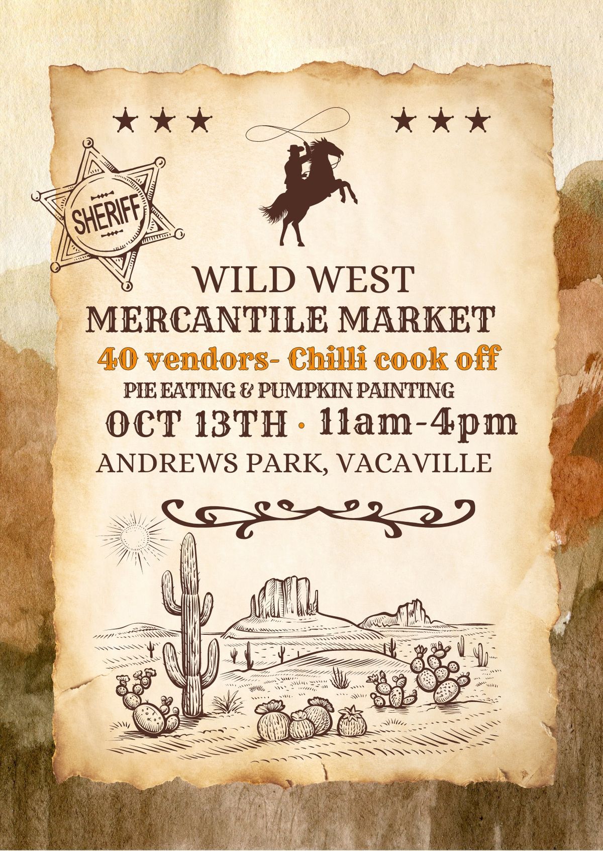 Wild West Mercantile Market Oct 13th 11-4 Andrews Park 