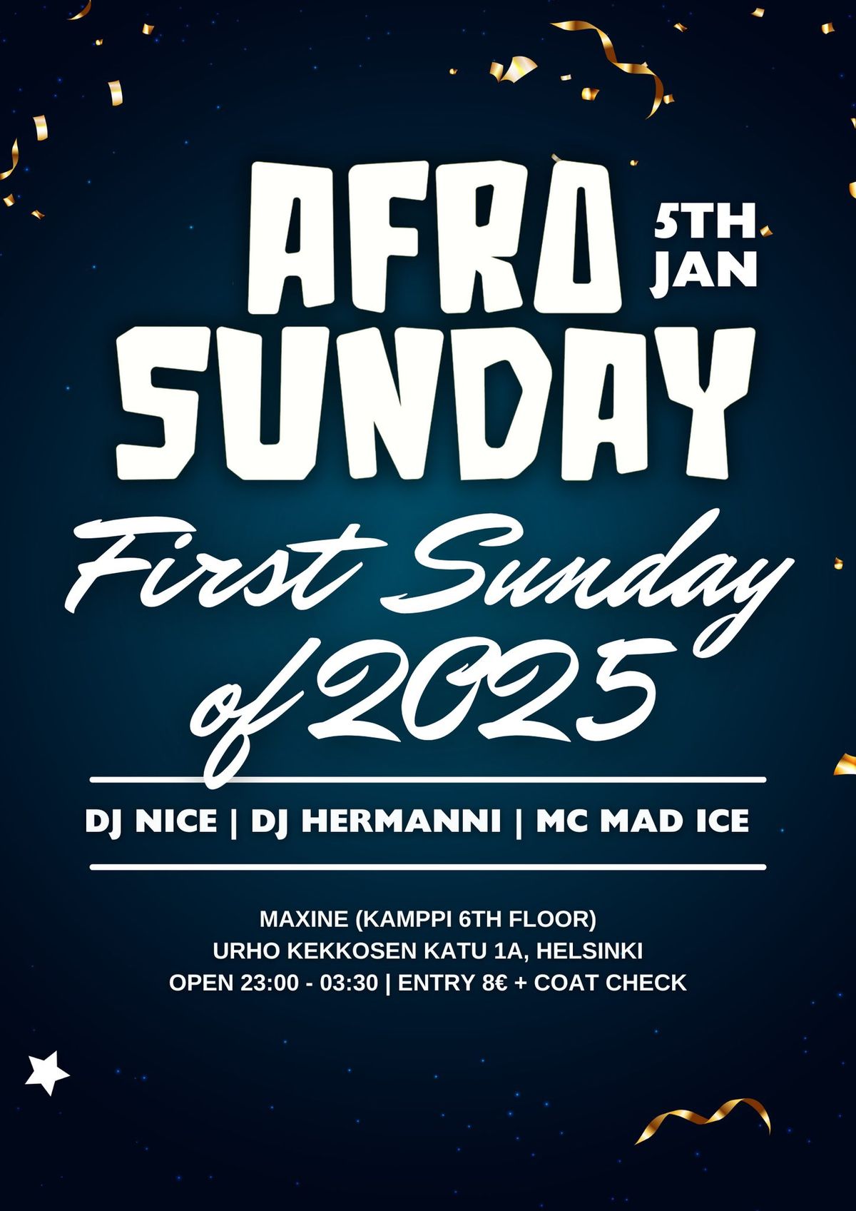 Afro Sunday FIRST SUNDAY OF THE YEAR - 5.1.2025 at Maxine 