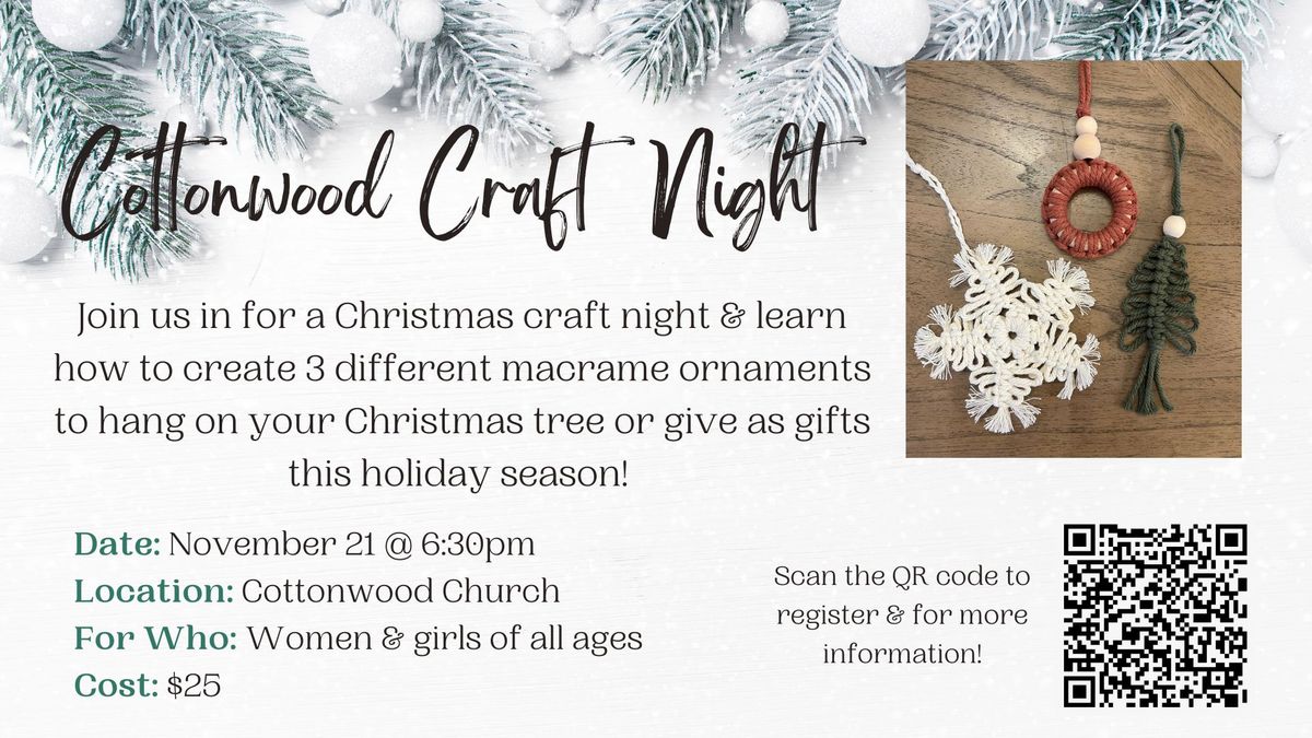 Cottonwood Christmas Craft Night