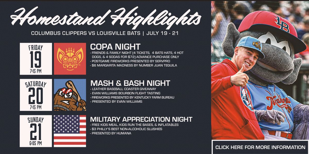 Columbus Clippers at Louisville Bats at Louisville Slugger Field