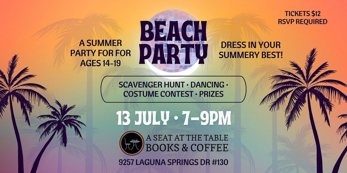Beach Party at the Bookstore\/Cafe (Ages 14-19)