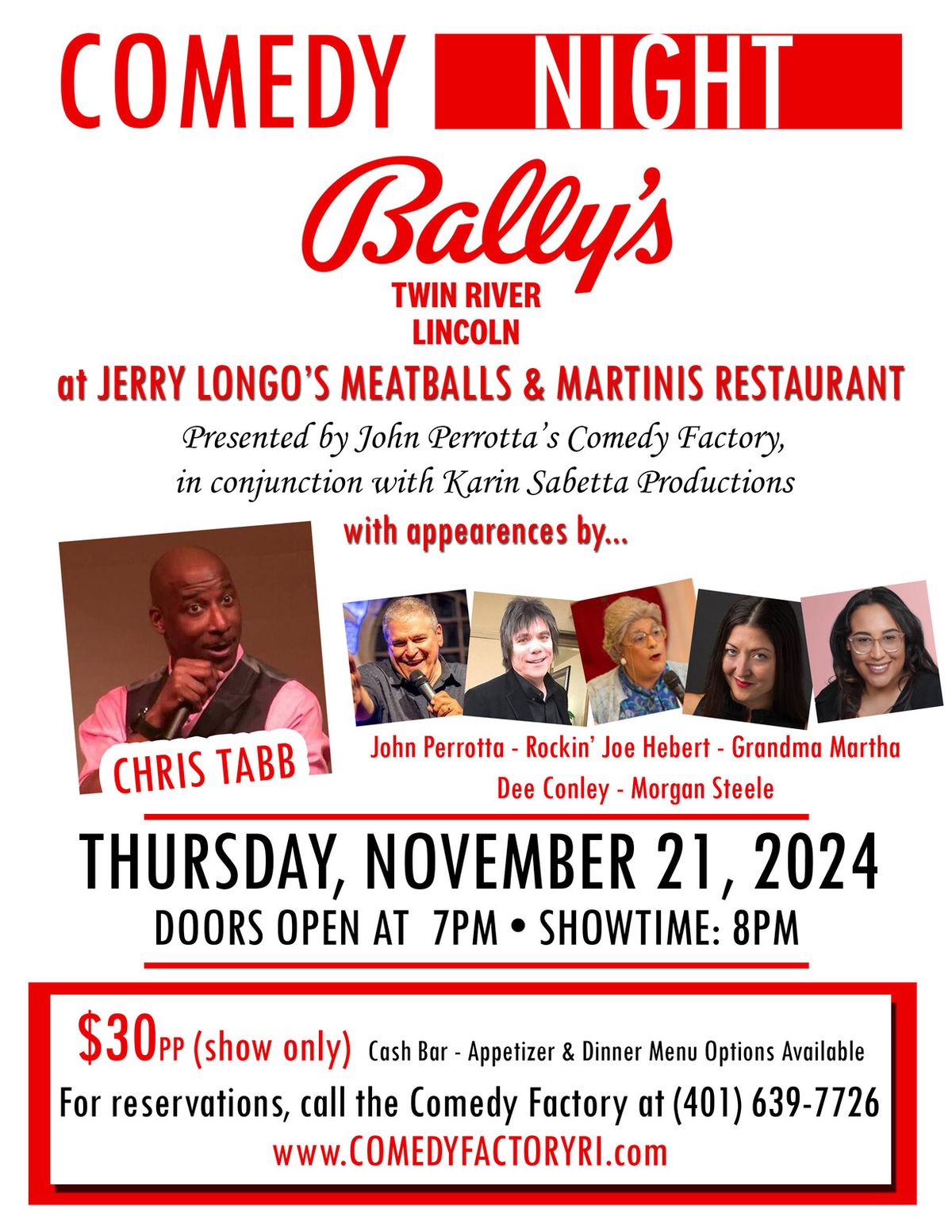 Comedy Night At Jerry Longo's Meatballs & Martinis