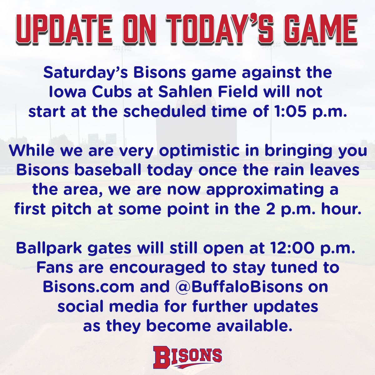 Buffalo Bisons at Iowa Cubs at Principal Park