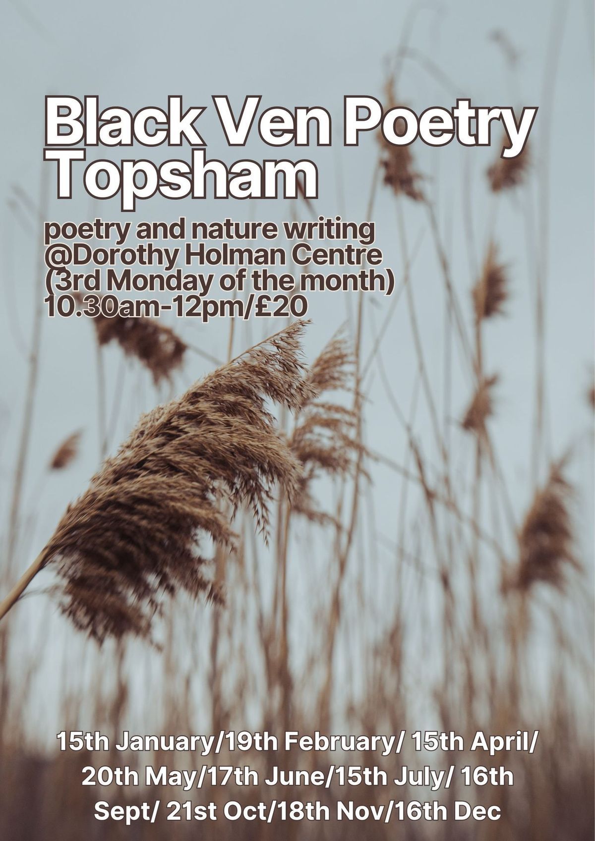 Black Ven poetry and nature writing workshops Topsham\/Exeter