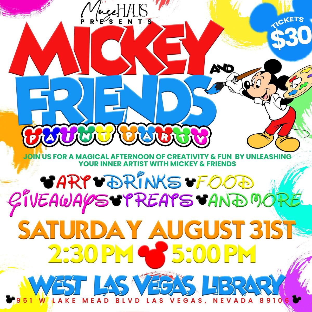 Mickey And Friends Paint Party Presented by Muse Haus