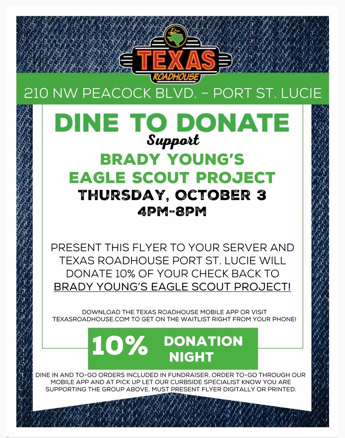 Texas RoadHouse Eagle Scout Event