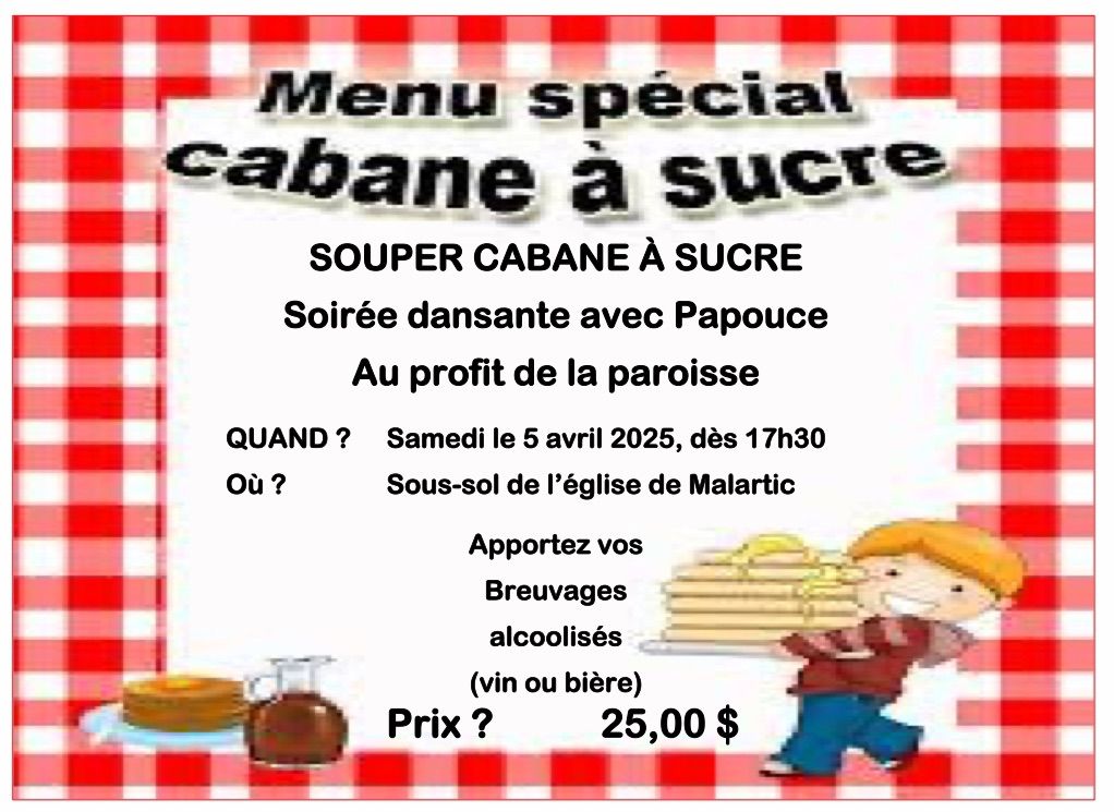 Souper CABANE \u00c0 SUCRE!