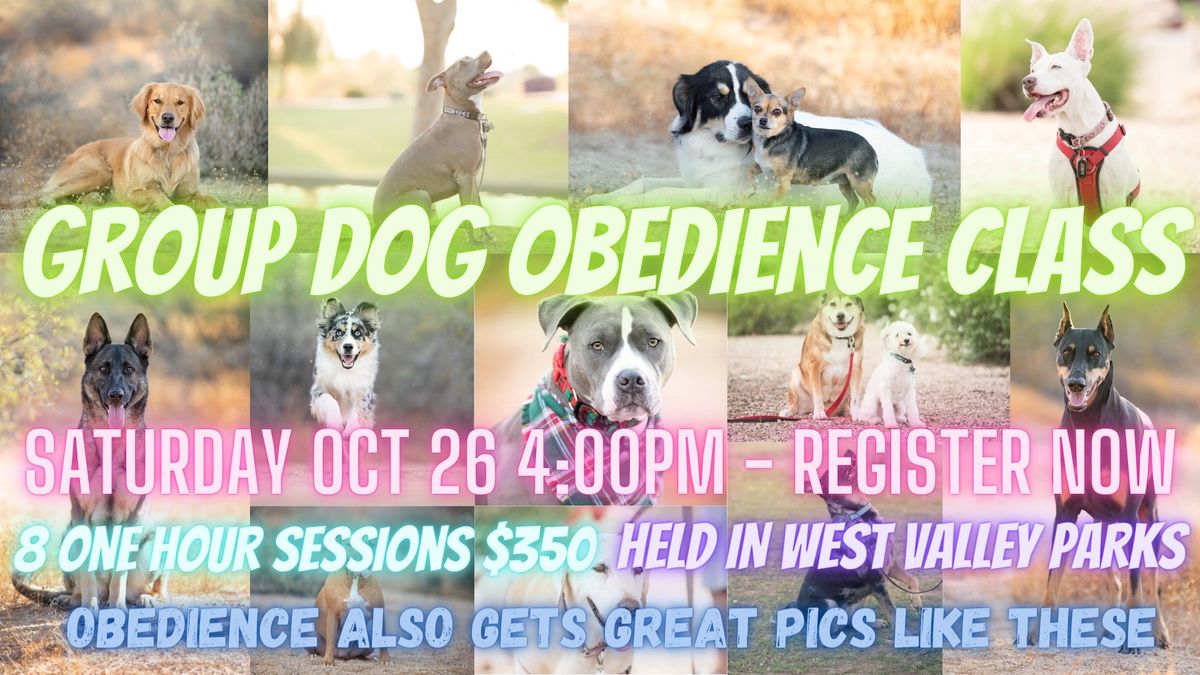 Group Dog Obedience Class - Group 3 - 10\/26\/2024 - 4pm - 8 Weeks