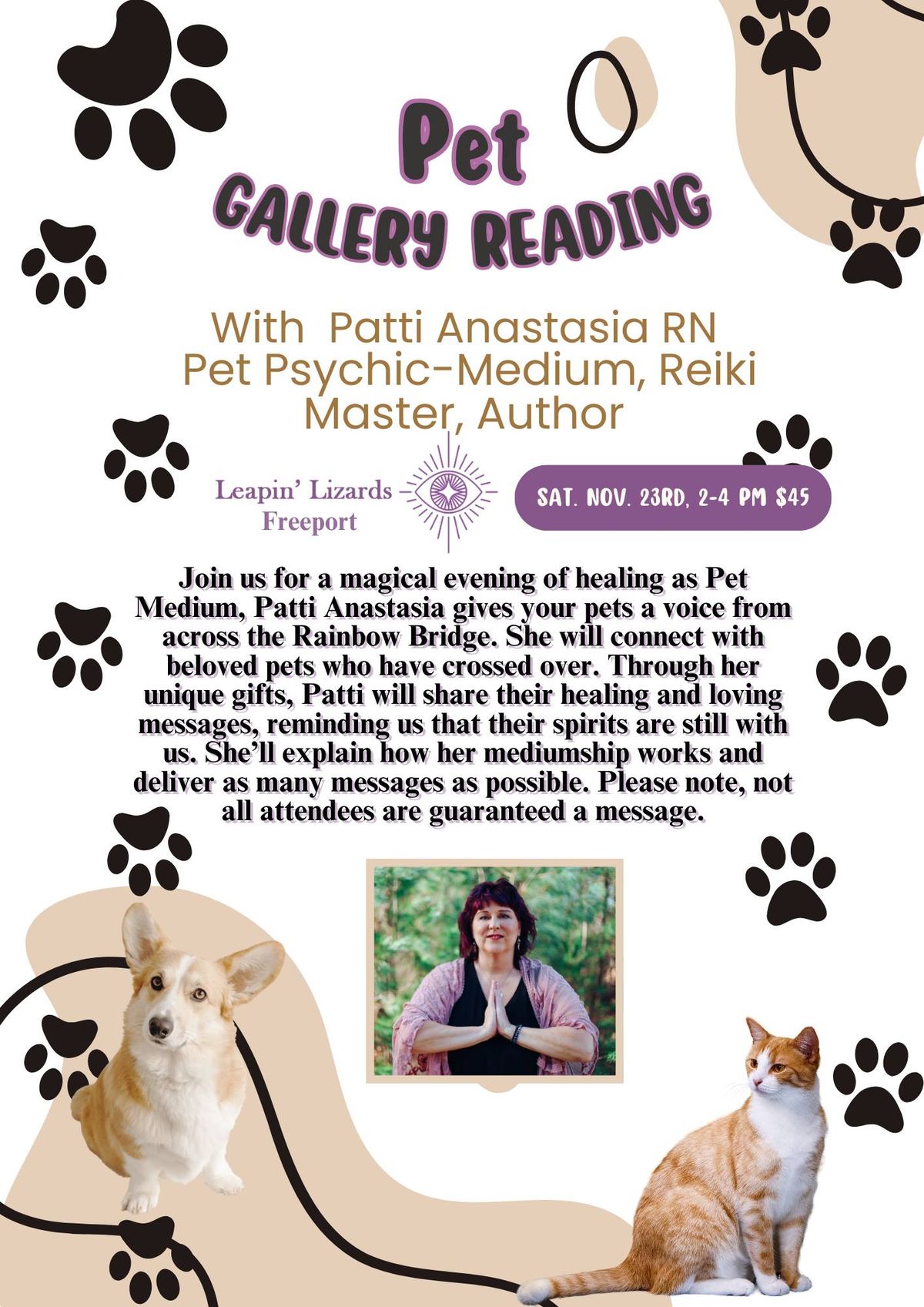 Rainbow Bridge Pet Gallery Reading with Patti Anastasia