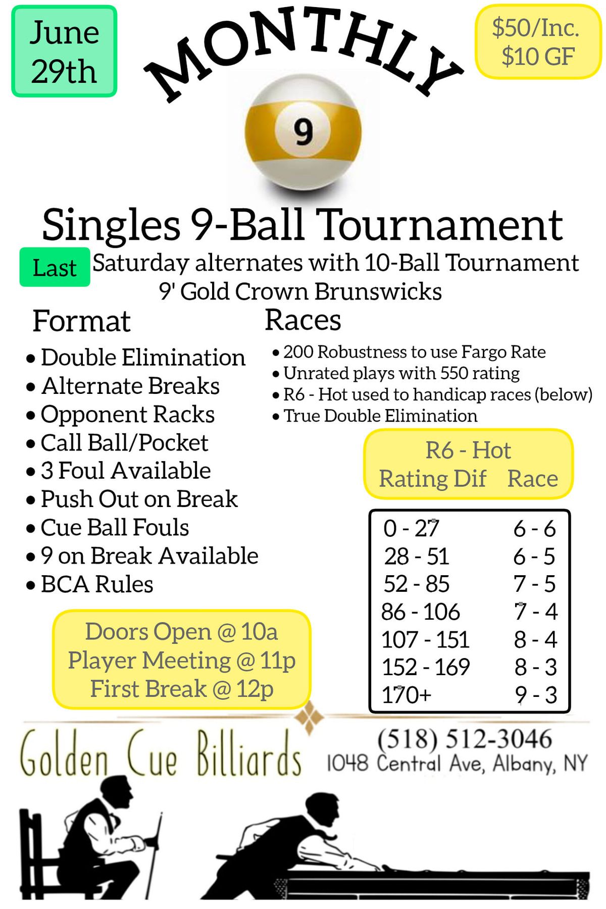 9-Ball Monthly Tournament 