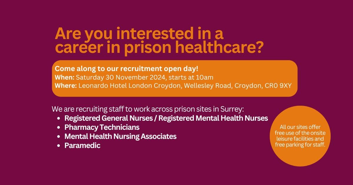 CNWL Health and Justice - Surrey Prisons Recruitment Day