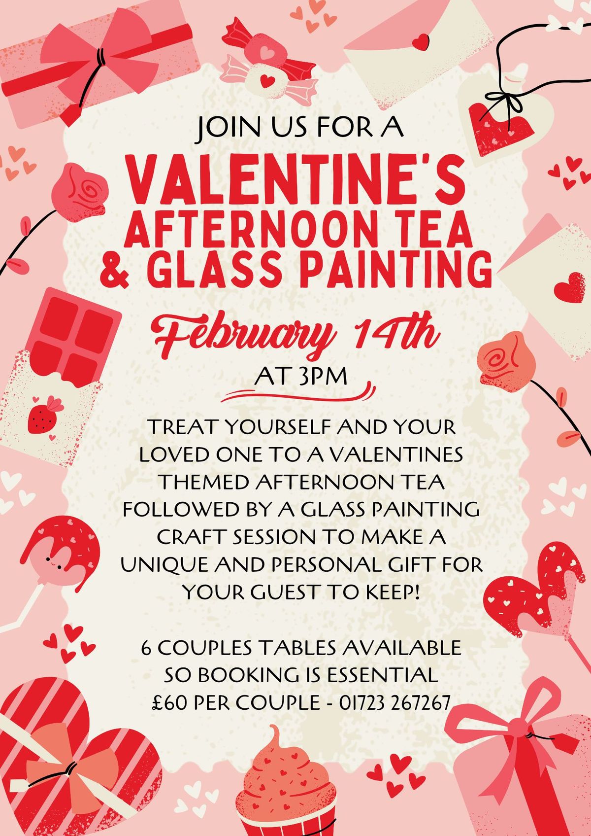 Valentines Afternoon Tea & Glass Painting