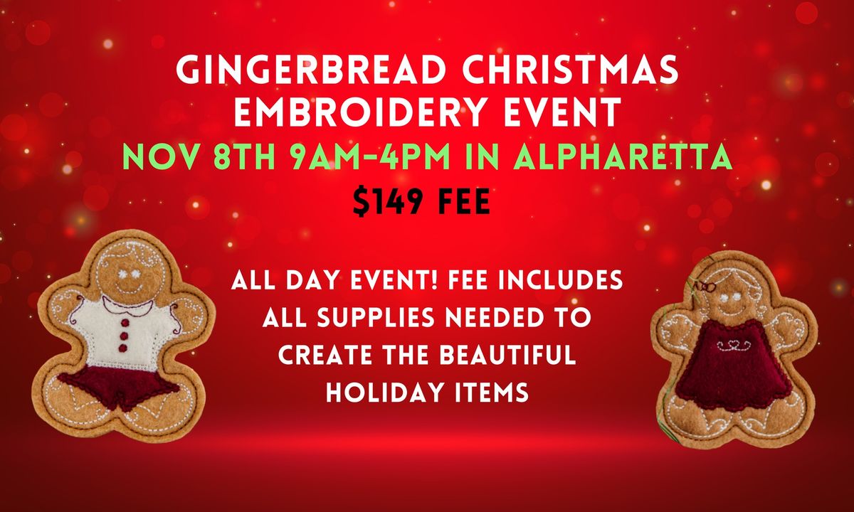 Gingerbread Christmas Embroidery Event