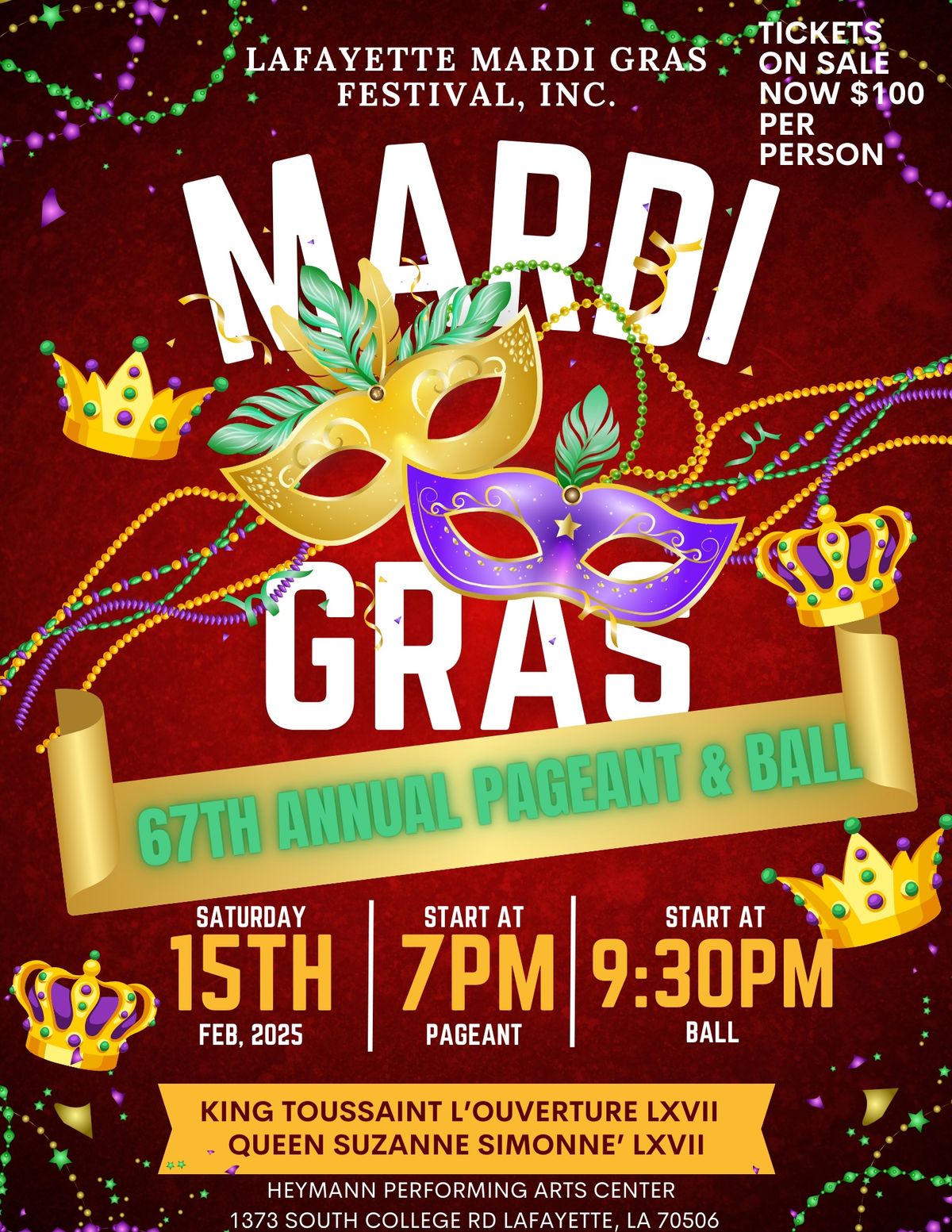 Lafayette Mardi Gras Festival, Inc. Ball